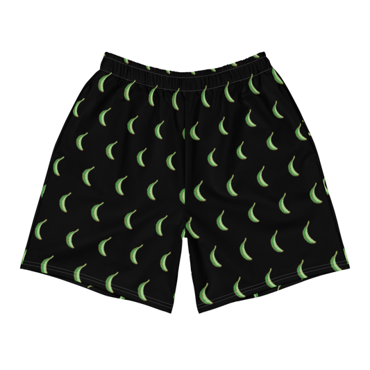 Platano All-Over Men's Athletic Long Shorts (Black)  - 2020 - DominicanGirlfriend.com - Frases Dominicanas - República Dominicana Lifestyle Graphic T-Shirts Streetwear & Accessories - New York - Bronx - Washington Heights - Miami - Florida - Boca Chica - USA - Dominican Clothing