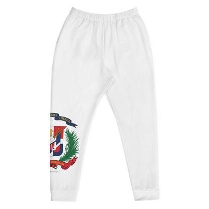 Escudo de la República Dominicana Men's White Sweatpants Joggers  - 2020 - DominicanGirlfriend.com - Frases Dominicanas - República Dominicana Lifestyle Graphic T-Shirts Streetwear & Accessories - New York - Bronx - Washington Heights - Miami - Florida - Boca Chica - USA - Dominican Clothing
