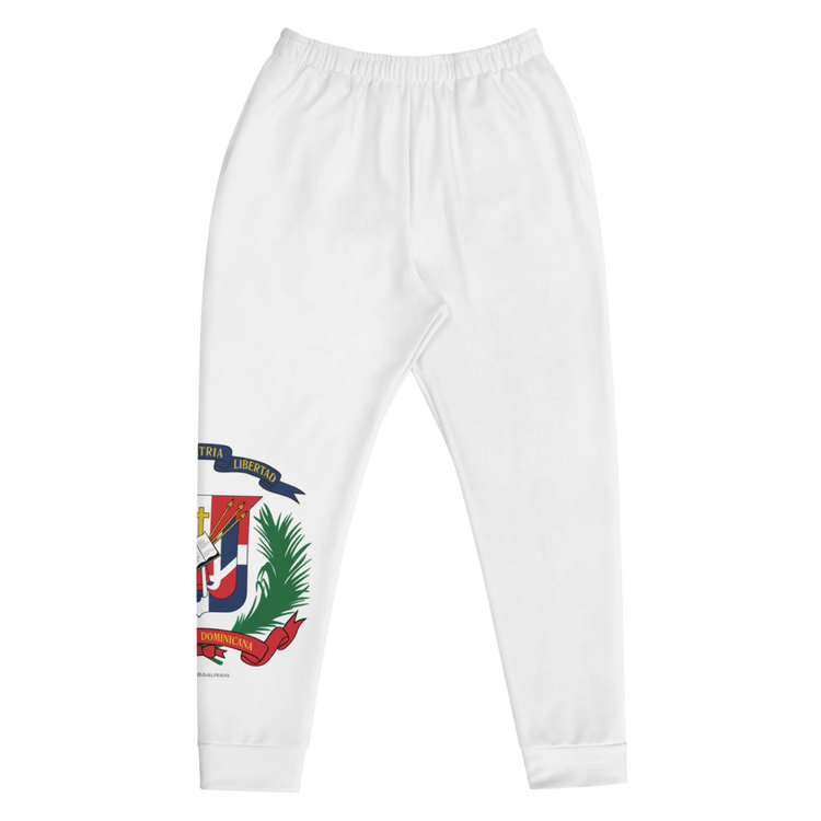 Escudo de la República Dominicana Men's White Sweatpants Joggers  - 2020 - DominicanGirlfriend.com - Frases Dominicanas - República Dominicana Lifestyle Graphic T-Shirts Streetwear & Accessories - New York - Bronx - Washington Heights - Miami - Florida - Boca Chica - USA - Dominican Clothing
