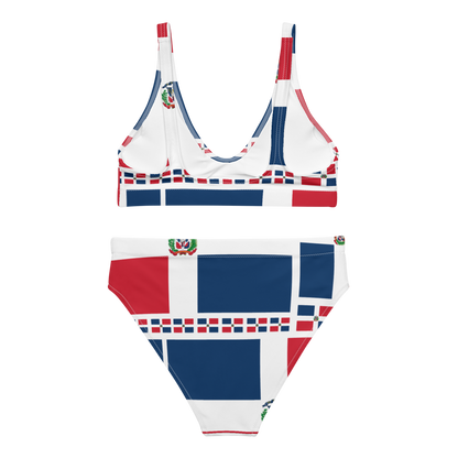 Dominican Republic Flag All-Over Collage High-Waisted Bikini  - 2020 - DominicanGirlfriend.com - Frases Dominicanas - República Dominicana Lifestyle Graphic T-Shirts Streetwear & Accessories - New York - Bronx - Washington Heights - Miami - Florida - Boca Chica - USA - Dominican Clothing