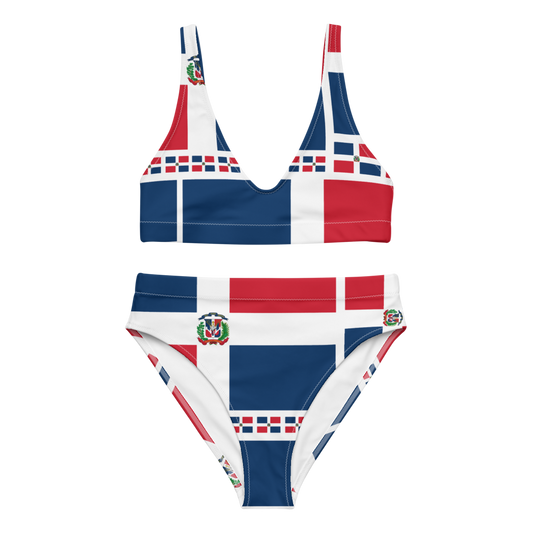 Dominican Republic Flag All-Over Collage High-Waisted Bikini  - 2020 - DominicanGirlfriend.com - Frases Dominicanas - República Dominicana Lifestyle Graphic T-Shirts Streetwear & Accessories - New York - Bronx - Washington Heights - Miami - Florida - Boca Chica - USA - Dominican Clothing
