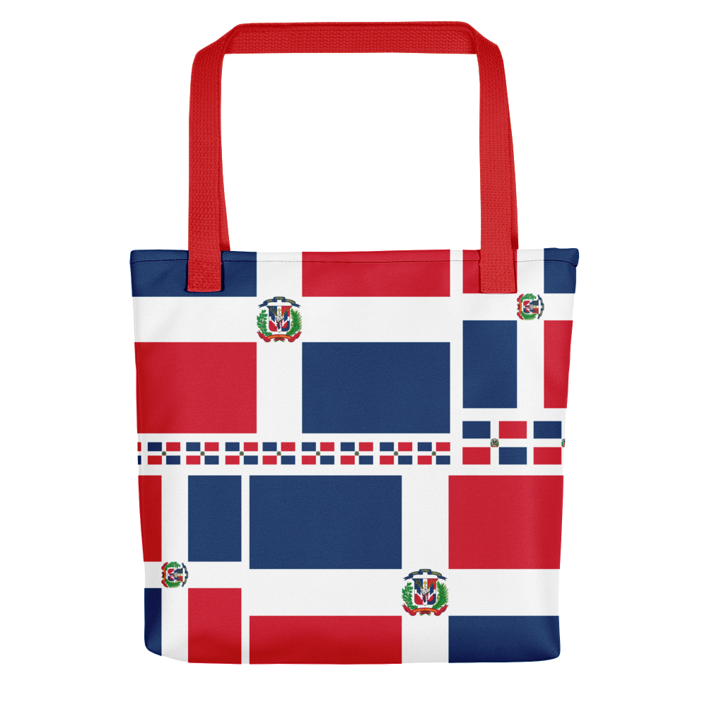 Dominican Republic Flag All-Over Collage Tote Bag  - 2020 - DominicanGirlfriend.com - Frases Dominicanas - República Dominicana Lifestyle Graphic T-Shirts Streetwear & Accessories - New York - Bronx - Washington Heights - Miami - Florida - Boca Chica - USA - Dominican Clothing