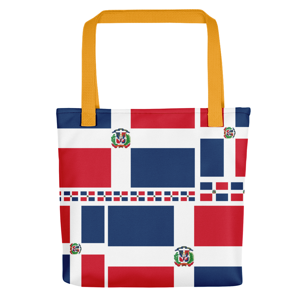 Dominican Republic Flag All-Over Collage Tote Bag  - 2020 - DominicanGirlfriend.com - Frases Dominicanas - República Dominicana Lifestyle Graphic T-Shirts Streetwear & Accessories - New York - Bronx - Washington Heights - Miami - Florida - Boca Chica - USA - Dominican Clothing