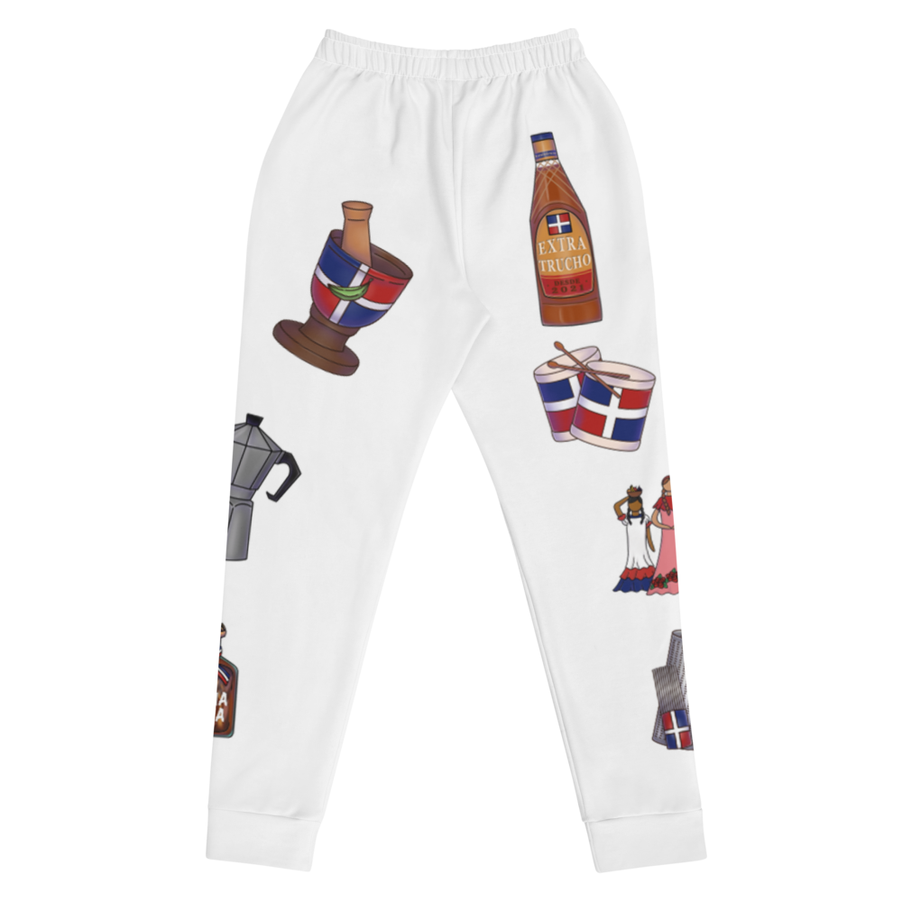 Dominican Treasures Women's White Joggers  - 2020 - DominicanGirlfriend.com - Frases Dominicanas - República Dominicana Lifestyle Graphic T-Shirts Streetwear & Accessories - New York - Bronx - Washington Heights - Miami - Florida - Boca Chica - USA - Dominican Clothing