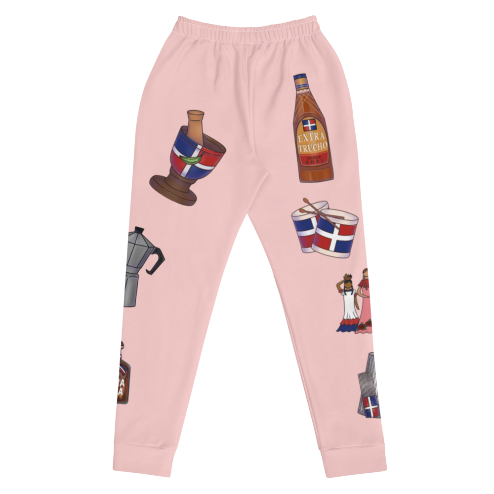 Dominican Treasures Women's Pink Joggers  - 2020 - DominicanGirlfriend.com - Frases Dominicanas - República Dominicana Lifestyle Graphic T-Shirts Streetwear & Accessories - New York - Bronx - Washington Heights - Miami - Florida - Boca Chica - USA - Dominican Clothing
