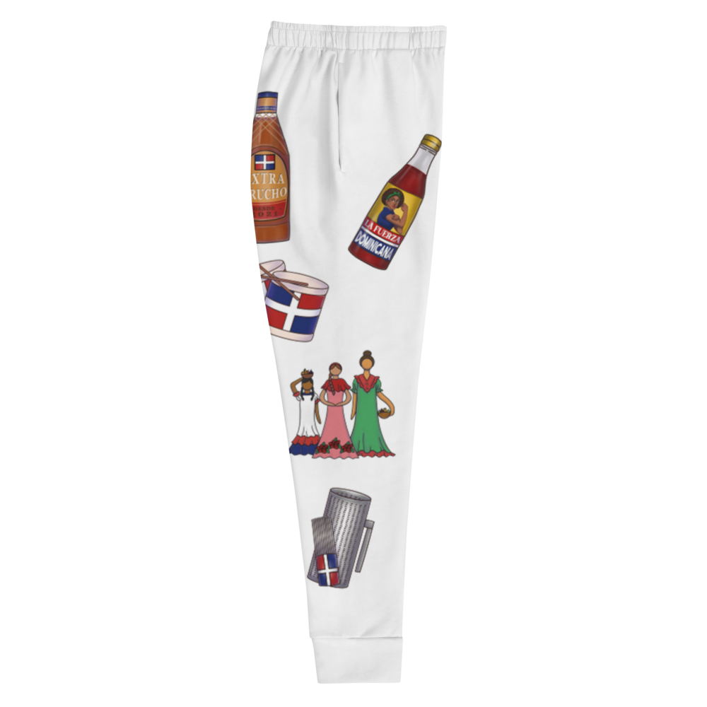 Dominican Treasures Women's White Joggers  - 2020 - DominicanGirlfriend.com - Frases Dominicanas - República Dominicana Lifestyle Graphic T-Shirts Streetwear & Accessories - New York - Bronx - Washington Heights - Miami - Florida - Boca Chica - USA - Dominican Clothing
