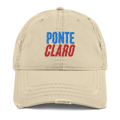 Ponte Claro Distressed Dad Hat  - 2020 - DominicanGirlfriend.com - Frases Dominicanas - República Dominicana Lifestyle Graphic T-Shirts Streetwear & Accessories - New York - Bronx - Washington Heights - Miami - Florida - Boca Chica - USA - Dominican Clothing