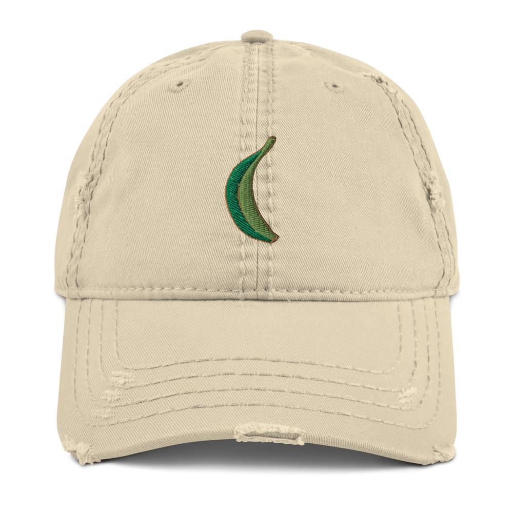 Platano Distressed Dad Hat  - 2020 - DominicanGirlfriend.com - Frases Dominicanas - República Dominicana Lifestyle Graphic T-Shirts Streetwear & Accessories - New York - Bronx - Washington Heights - Miami - Florida - Boca Chica - USA - Dominican Clothing