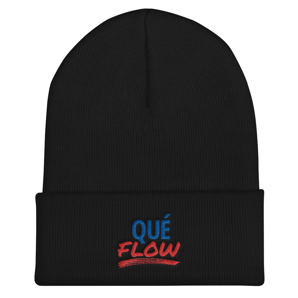 Que Flow Cuffed Beanie  - 2020 - DominicanGirlfriend.com - Frases Dominicanas - República Dominicana Lifestyle Graphic T-Shirts Streetwear & Accessories - New York - Bronx - Washington Heights - Miami - Florida - Boca Chica - USA - Dominican Clothing