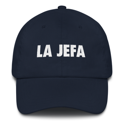 La Jefa Dad Hat  - 2020 - DominicanGirlfriend.com - Frases Dominicanas - República Dominicana Lifestyle Graphic T-Shirts Streetwear & Accessories - New York - Bronx - Washington Heights - Miami - Florida - Boca Chica - USA - Dominican Clothing