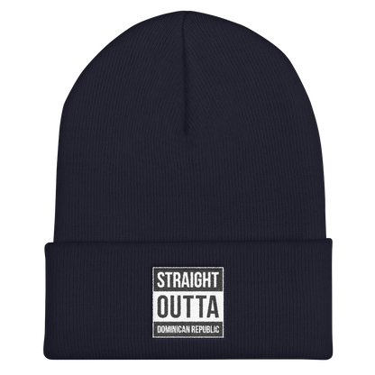 Straight Outta Dominican Republic Cuffed Beanie  - 2020 - DominicanGirlfriend.com - Frases Dominicanas - República Dominicana Lifestyle Graphic T-Shirts Streetwear & Accessories - New York - Bronx - Washington Heights - Miami - Florida - Boca Chica - USA - Dominican Clothing