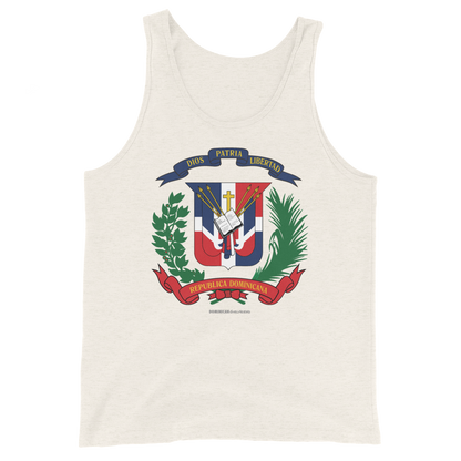 Escudo de la República Dominicana Unisex Tank Top  - 2020 - DominicanGirlfriend.com - Frases Dominicanas - República Dominicana Lifestyle Graphic T-Shirts Streetwear & Accessories - New York - Bronx - Washington Heights - Miami - Florida - Boca Chica - USA - Dominican Clothing