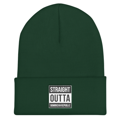 Straight Outta Dominican Republic Cuffed Beanie  - 2020 - DominicanGirlfriend.com - Frases Dominicanas - República Dominicana Lifestyle Graphic T-Shirts Streetwear & Accessories - New York - Bronx - Washington Heights - Miami - Florida - Boca Chica - USA - Dominican Clothing