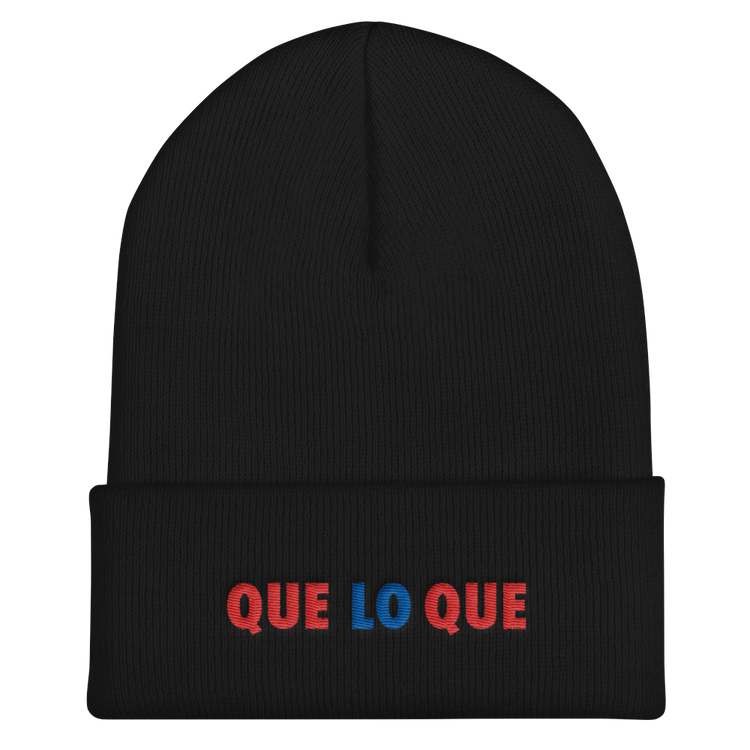 Que Lo Que Cuffed Beanie  - 2020 - DominicanGirlfriend.com - Frases Dominicanas - República Dominicana Lifestyle Graphic T-Shirts Streetwear & Accessories - New York - Bronx - Washington Heights - Miami - Florida - Boca Chica - USA - Dominican Clothing