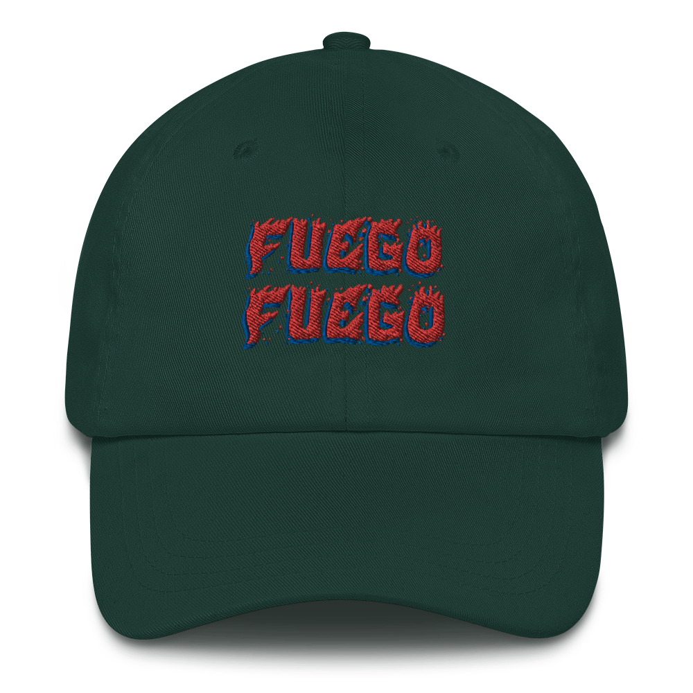 Fuego Dad hat  - 2020 - DominicanGirlfriend.com - Frases Dominicanas - República Dominicana Lifestyle Graphic T-Shirts Streetwear & Accessories - New York - Bronx - Washington Heights - Miami - Florida - Boca Chica - USA - Dominican Clothing