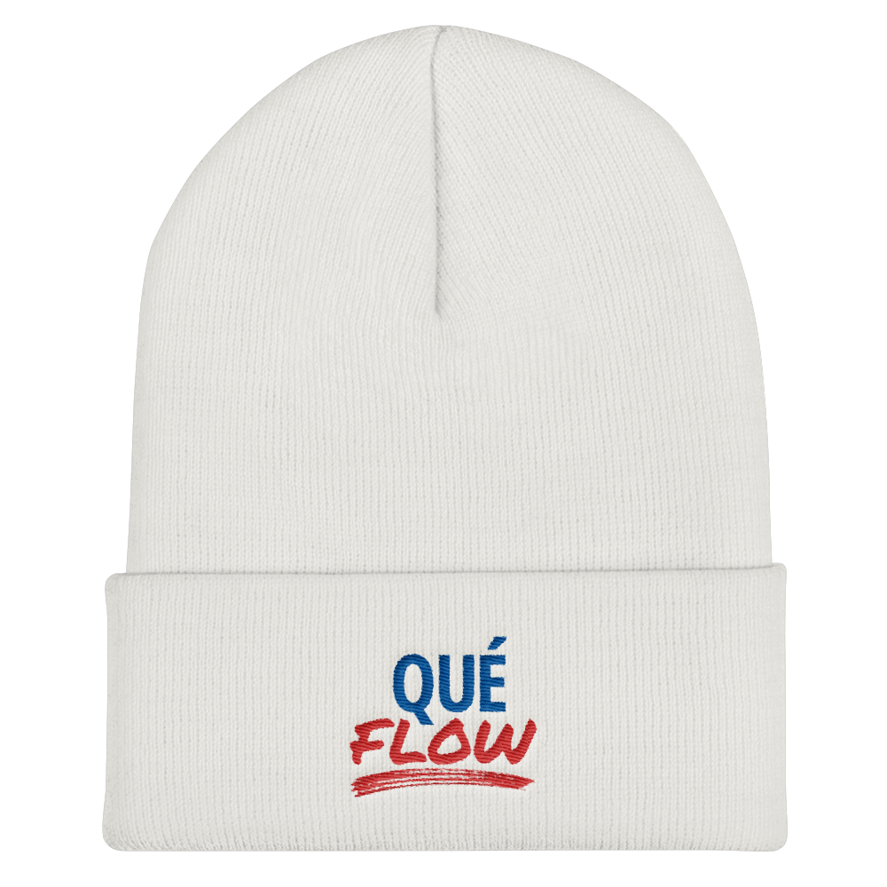 Que Flow Cuffed Beanie  - 2020 - DominicanGirlfriend.com - Frases Dominicanas - República Dominicana Lifestyle Graphic T-Shirts Streetwear & Accessories - New York - Bronx - Washington Heights - Miami - Florida - Boca Chica - USA - Dominican Clothing
