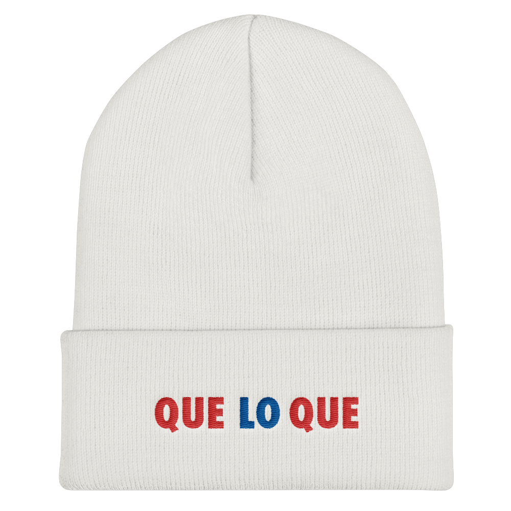 Que Lo Que Cuffed Beanie  - 2020 - DominicanGirlfriend.com - Frases Dominicanas - República Dominicana Lifestyle Graphic T-Shirts Streetwear & Accessories - New York - Bronx - Washington Heights - Miami - Florida - Boca Chica - USA - Dominican Clothing