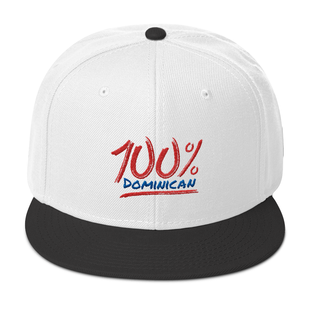 100% Dominican Snapback Hat  - 2020 - DominicanGirlfriend.com - Frases Dominicanas - República Dominicana Lifestyle Graphic T-Shirts Streetwear & Accessories - New York - Bronx - Washington Heights - Miami - Florida - Boca Chica - USA - Dominican Clothing