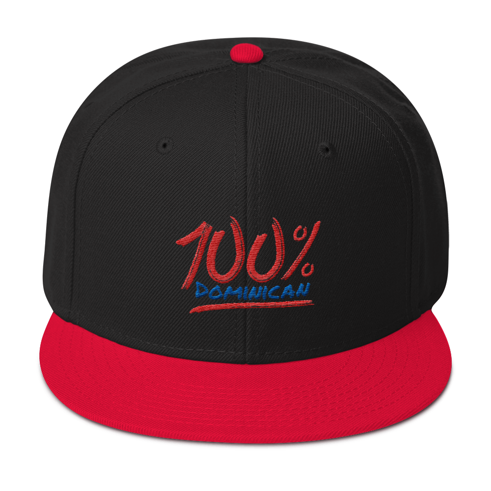 100% Dominican Snapback Hat  - 2020 - DominicanGirlfriend.com - Frases Dominicanas - República Dominicana Lifestyle Graphic T-Shirts Streetwear & Accessories - New York - Bronx - Washington Heights - Miami - Florida - Boca Chica - USA - Dominican Clothing