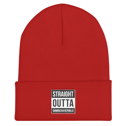 Straight Outta Dominican Republic Cuffed Beanie  - 2020 - DominicanGirlfriend.com - Frases Dominicanas - República Dominicana Lifestyle Graphic T-Shirts Streetwear & Accessories - New York - Bronx - Washington Heights - Miami - Florida - Boca Chica - USA - Dominican Clothing