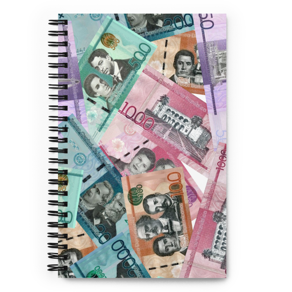 Dominican Pesos Spiral Notebook  - 2020 - DominicanGirlfriend.com - Frases Dominicanas - República Dominicana Lifestyle Graphic T-Shirts Streetwear & Accessories - New York - Bronx - Washington Heights - Miami - Florida - Boca Chica - USA - Dominican Clothing