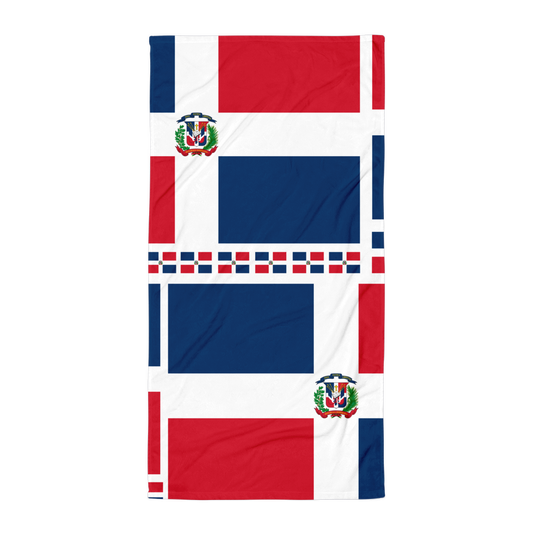 Dominican Republic Flag All-Over Collage Large Towel  - 2020 - DominicanGirlfriend.com - Frases Dominicanas - República Dominicana Lifestyle Graphic T-Shirts Streetwear & Accessories - New York - Bronx - Washington Heights - Miami - Florida - Boca Chica - USA - Dominican Clothing