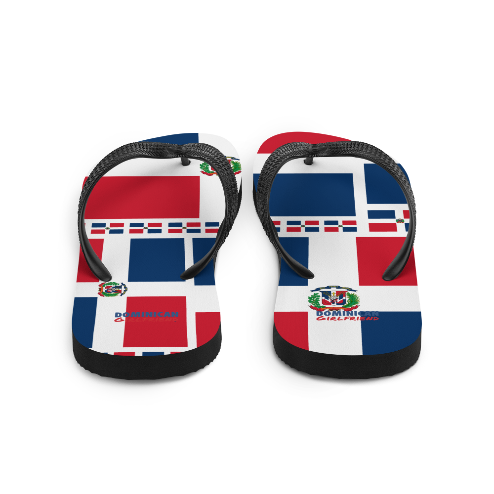 Dominican Republic Flag All-Over Collage Flip-Flops  - 2020 - DominicanGirlfriend.com - Frases Dominicanas - República Dominicana Lifestyle Graphic T-Shirts Streetwear & Accessories - New York - Bronx - Washington Heights - Miami - Florida - Boca Chica - USA - Dominican Clothing