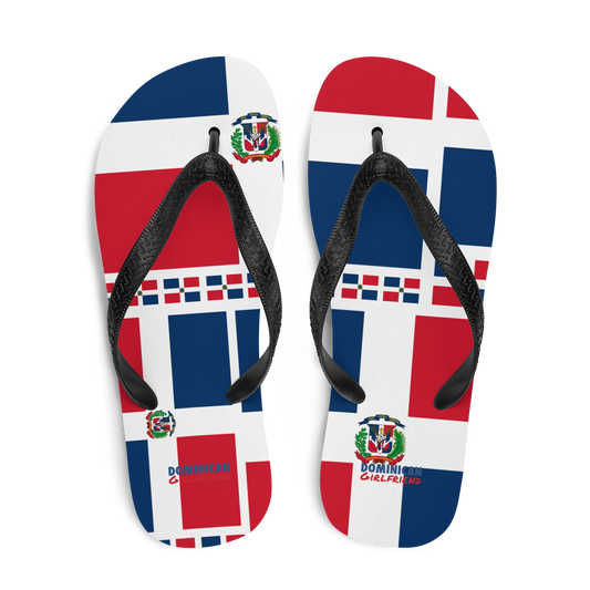 Dominican Republic Flag All-Over Collage Flip-Flops  - 2020 - DominicanGirlfriend.com - Frases Dominicanas - República Dominicana Lifestyle Graphic T-Shirts Streetwear & Accessories - New York - Bronx - Washington Heights - Miami - Florida - Boca Chica - USA - Dominican Clothing