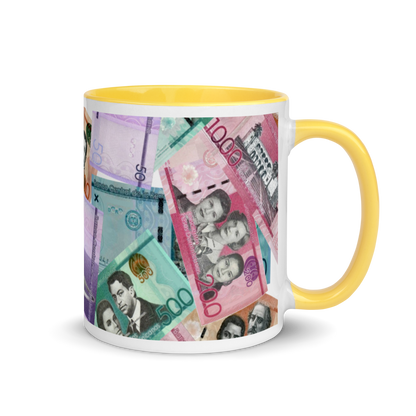 Dominican Pesos Mug with Color Inside  - 2020 - DominicanGirlfriend.com - Frases Dominicanas - República Dominicana Lifestyle Graphic T-Shirts Streetwear & Accessories - New York - Bronx - Washington Heights - Miami - Florida - Boca Chica - USA - Dominican Clothing